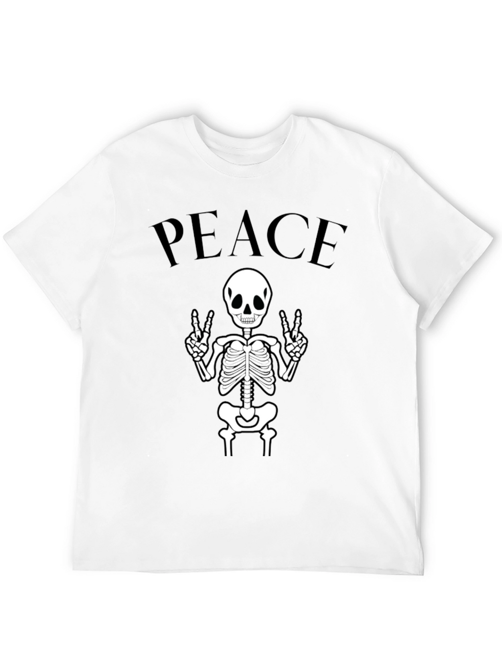 Peace Skeleton Black Graphic Tee