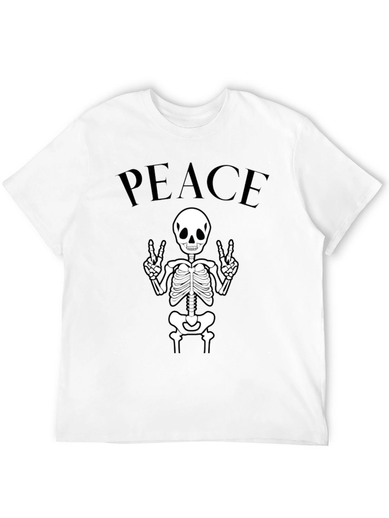 Peace Skeleton Black Graphic Tee