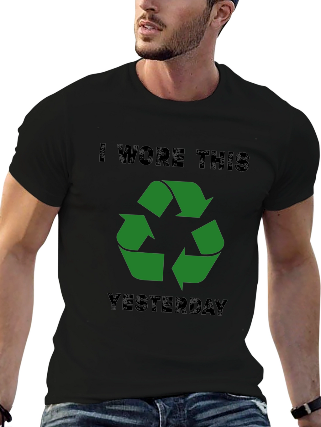 Recycled Humor Mens Black T-Shirt