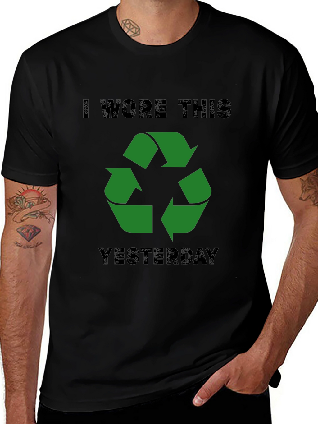Recycled Humor Mens Black T-Shirt