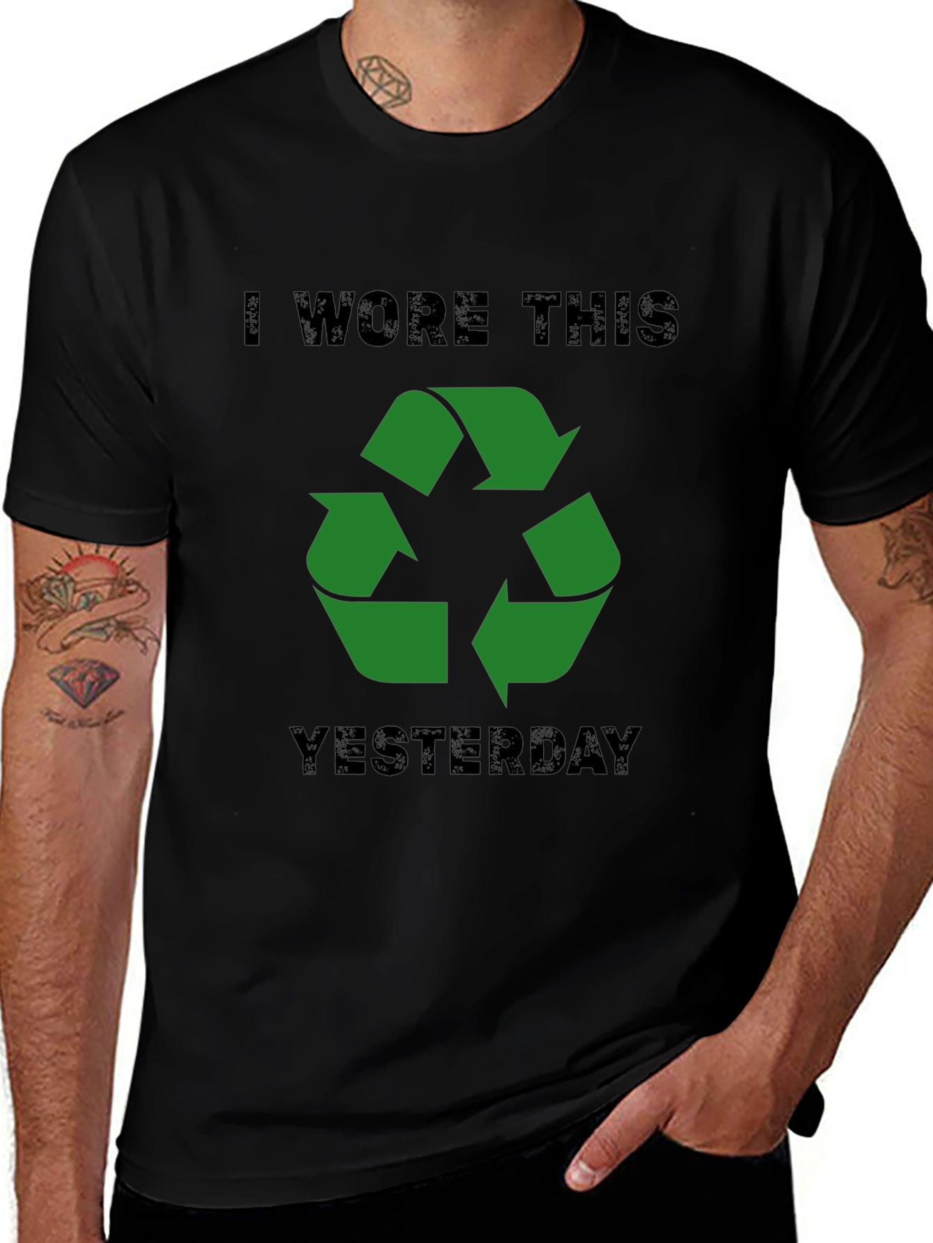 Recycled Humor Mens Black T-Shirt