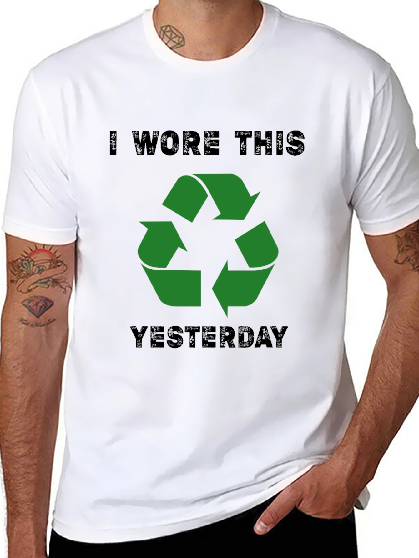 Recycled Humor Mens Black T-Shirt