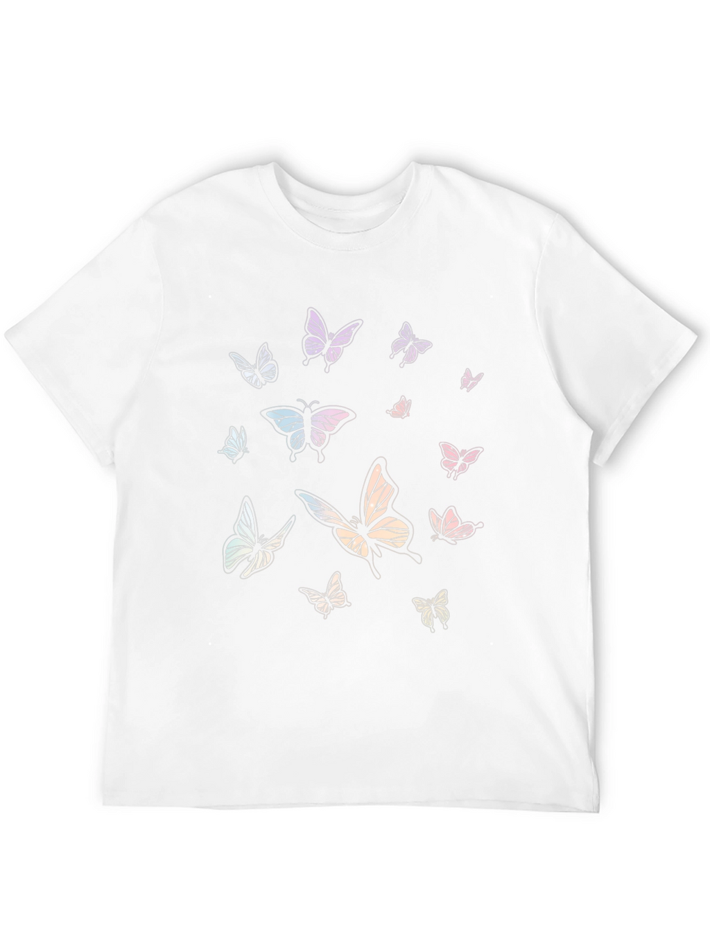 Butterfly Print Black Tee Shirt