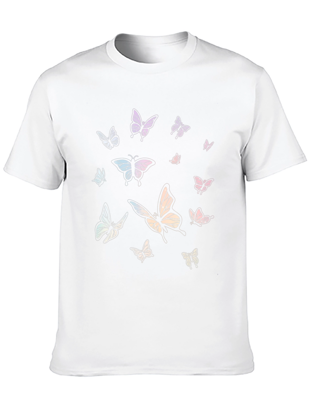 Butterfly Print Black Tee Shirt