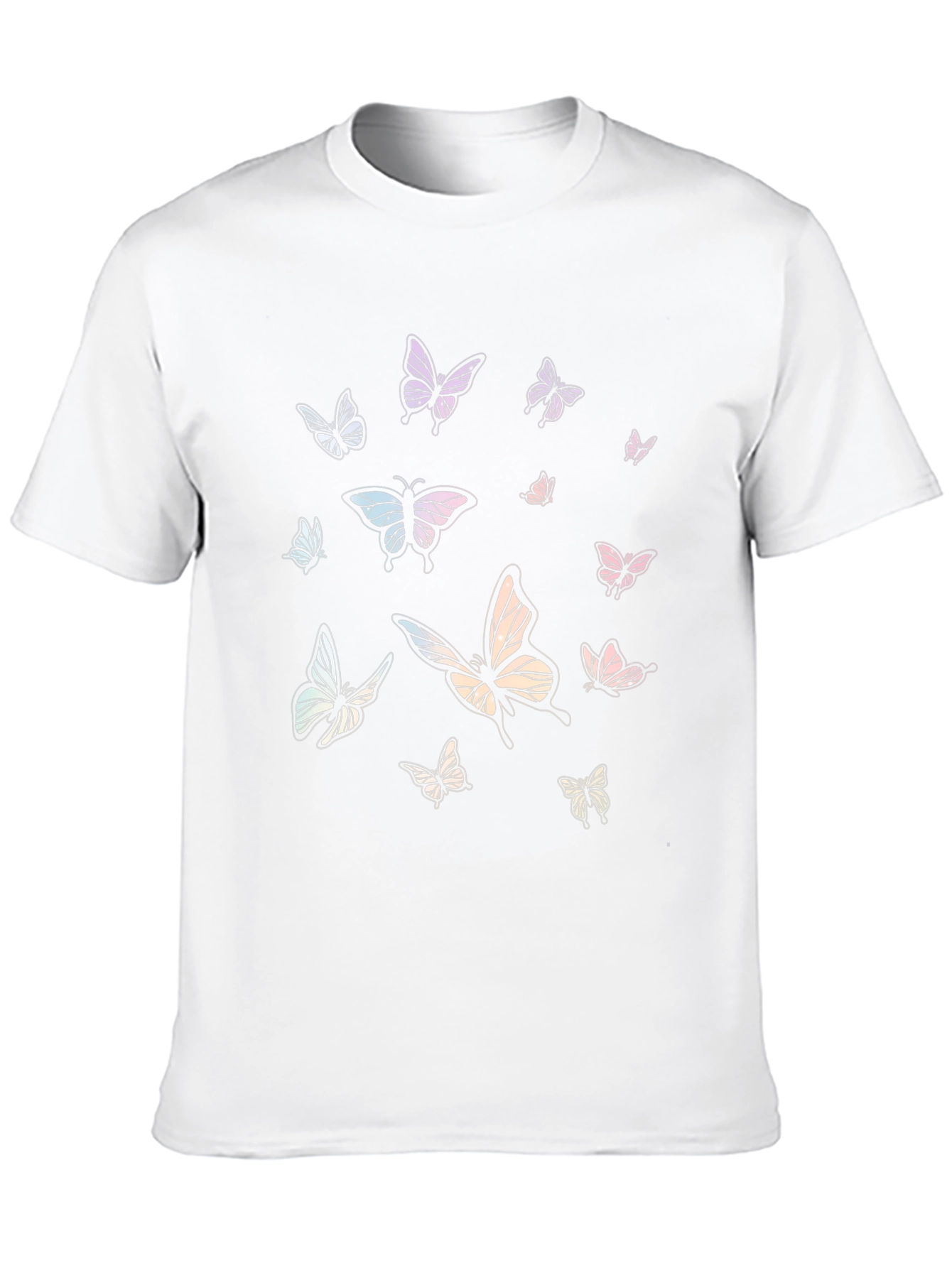 Butterfly Print Black Tee Shirt