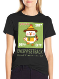 Chicken Game Character Graphic T-Shirt