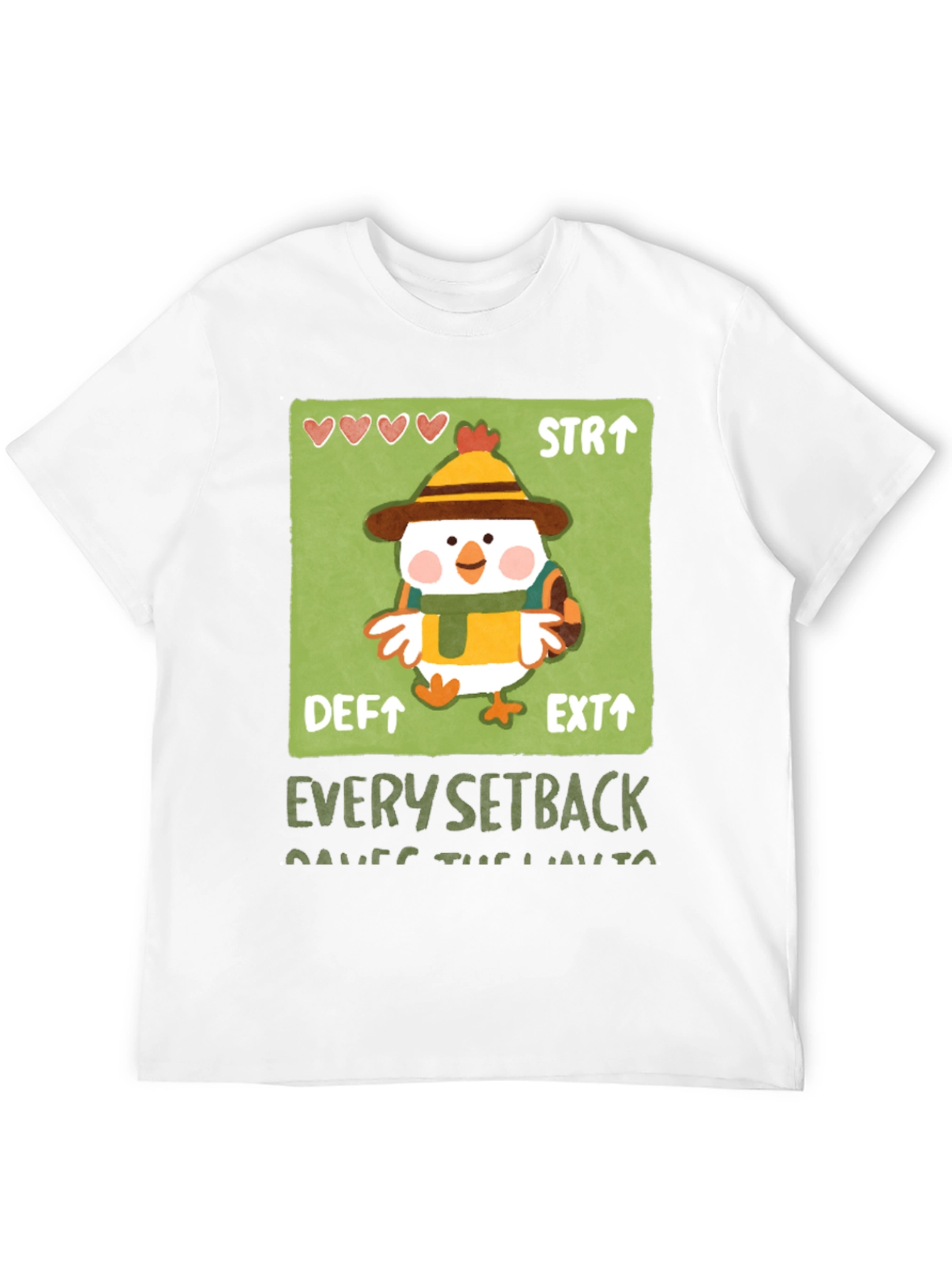 Chicken Game Character Graphic T-Shirt