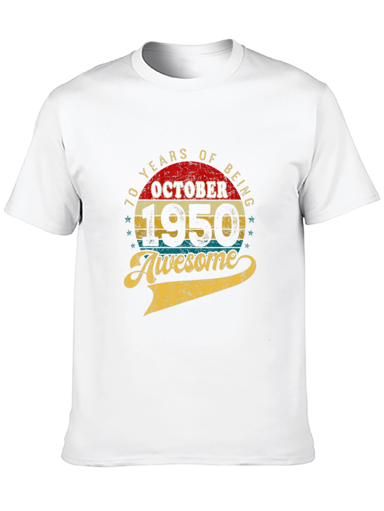70th Birthday October 1950 Awesome T-Shirt