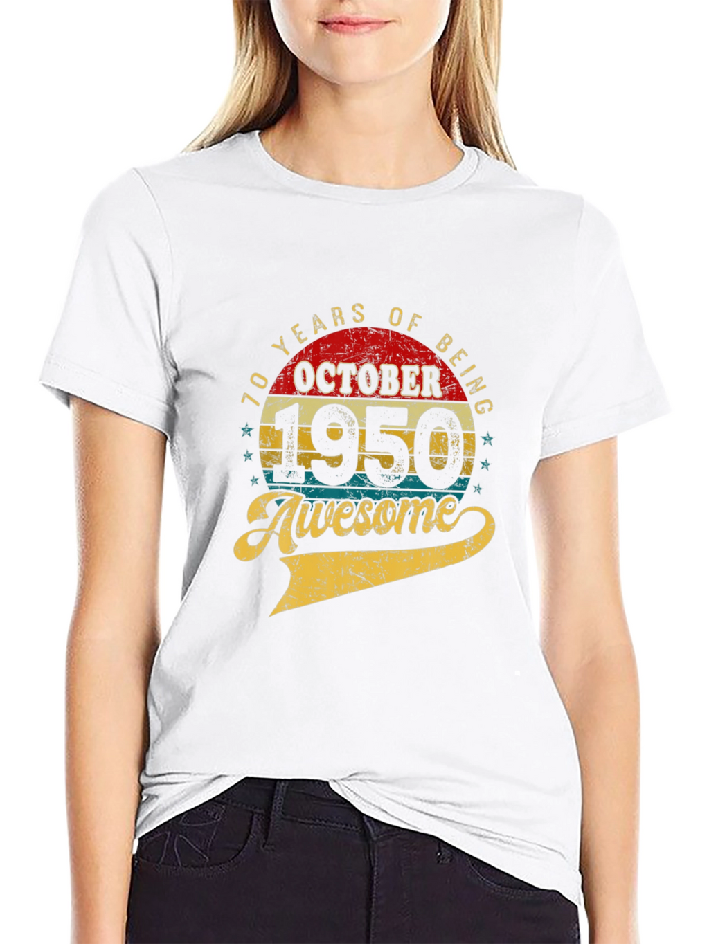 70th Birthday October 1950 Awesome T-Shirt