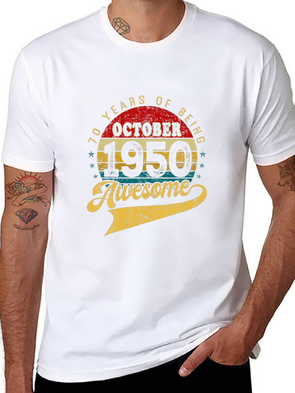 70th Birthday October 1950 Awesome T-Shirt