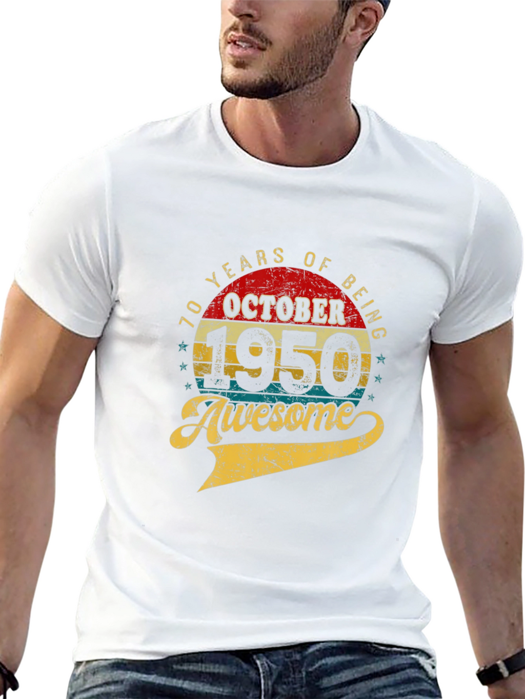 70th Birthday October 1950 Awesome T-Shirt