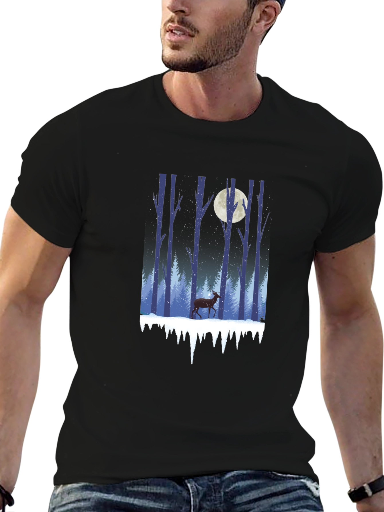 Winter Forest Deer Graphic Tee
