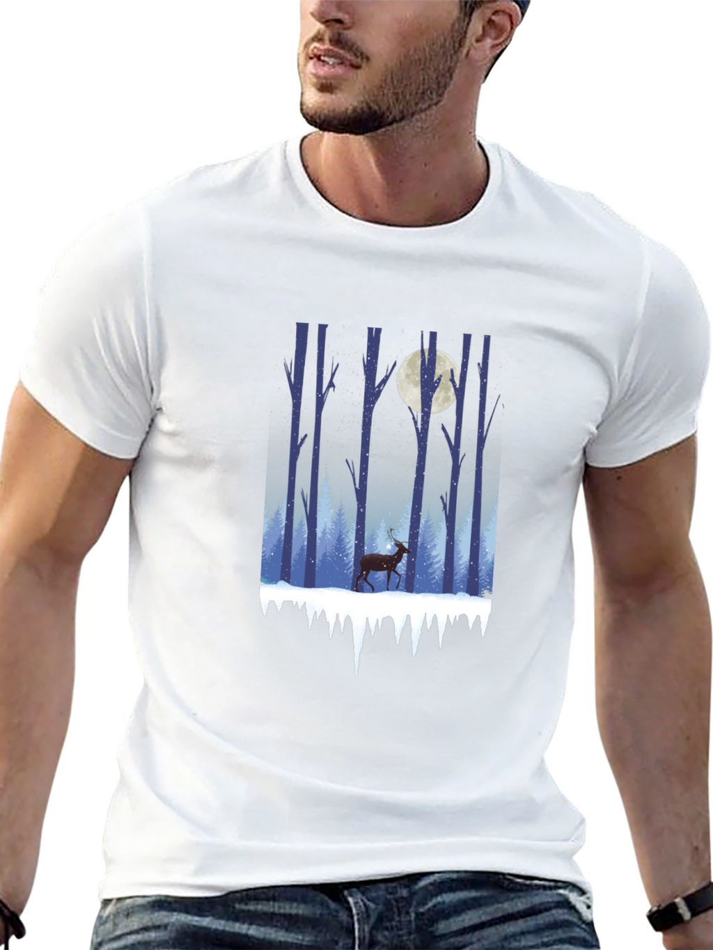 Winter Forest Deer Graphic Tee