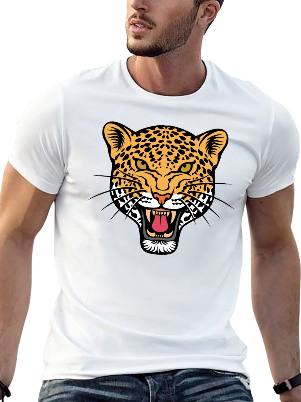 Bold Leopard Graphic T-Shirt