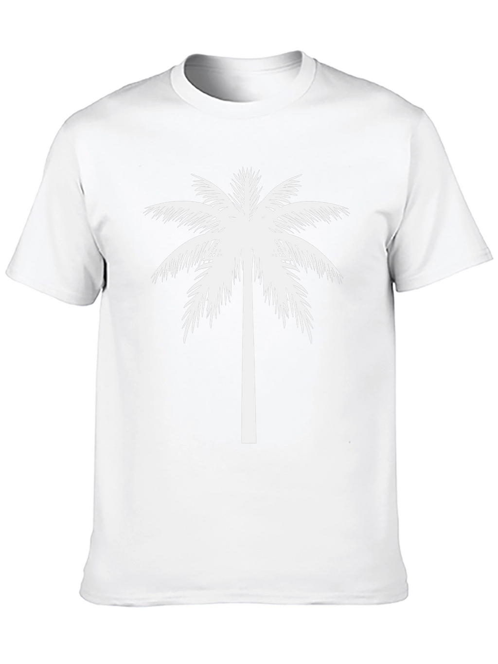 Palm Tree Graphic Tee - Black Cotton T-Shirt