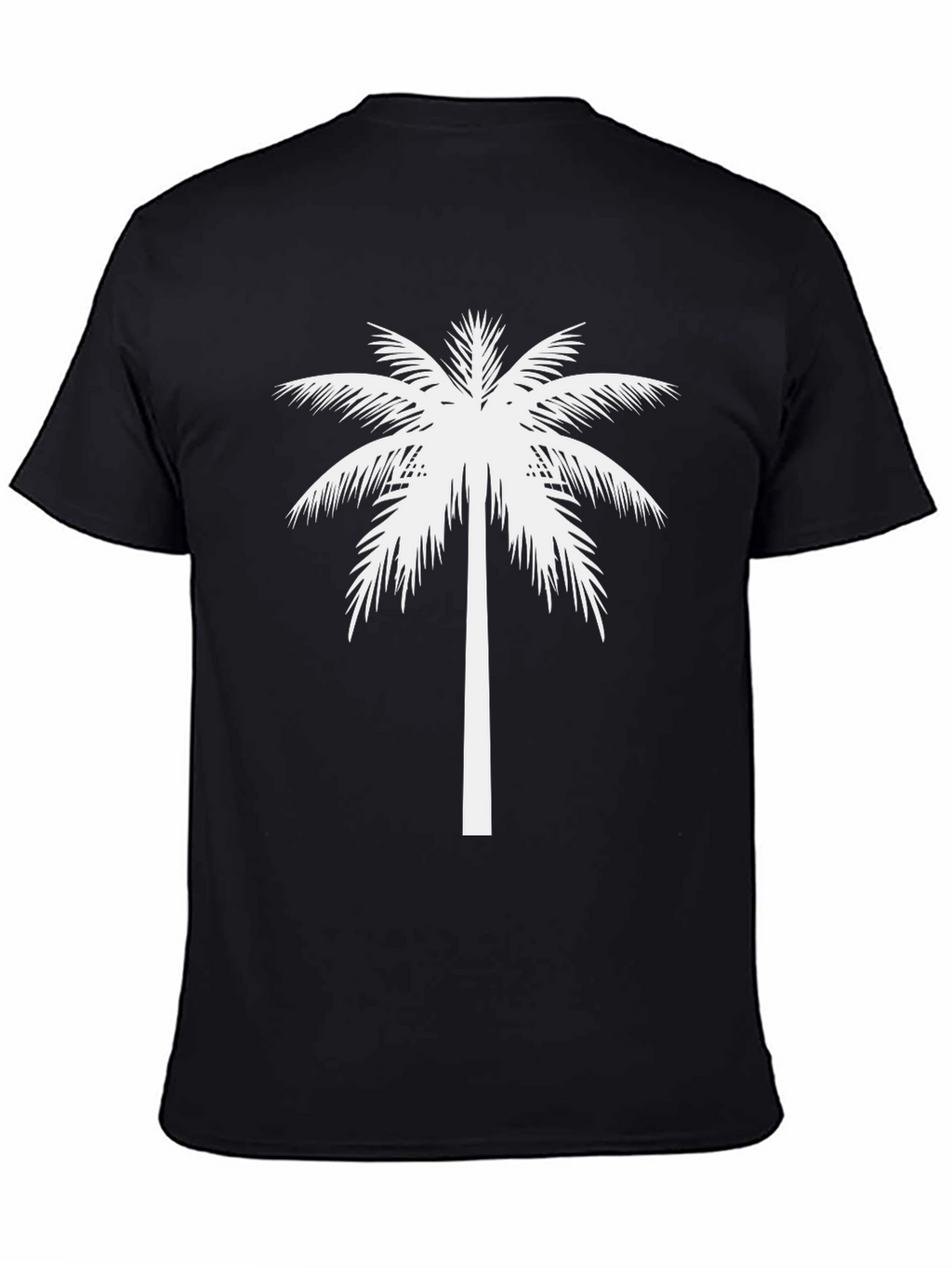 Palm Tree Graphic Tee - Black Cotton T-Shirt