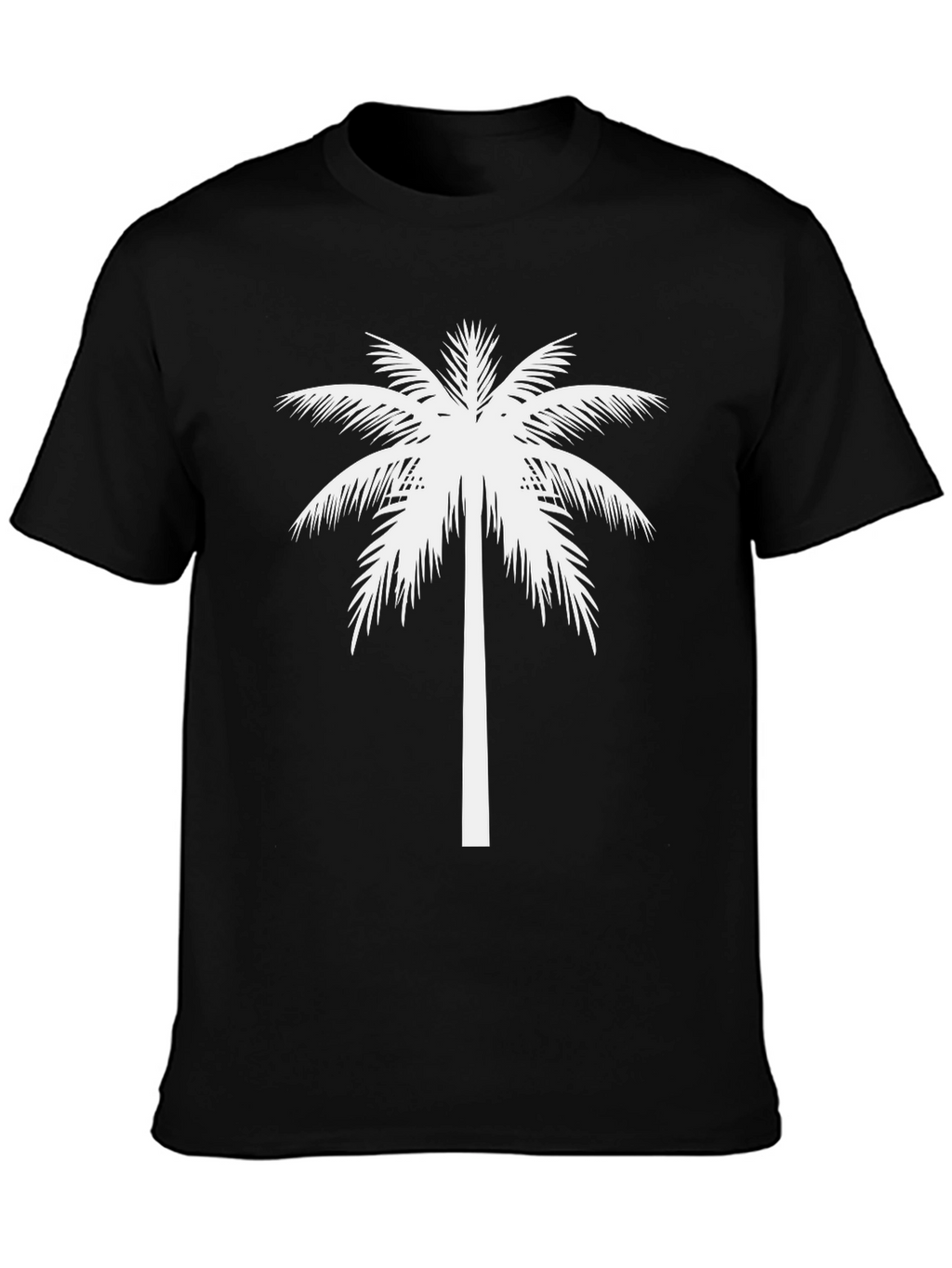 Palm Tree Graphic Tee - Black Cotton T-Shirt