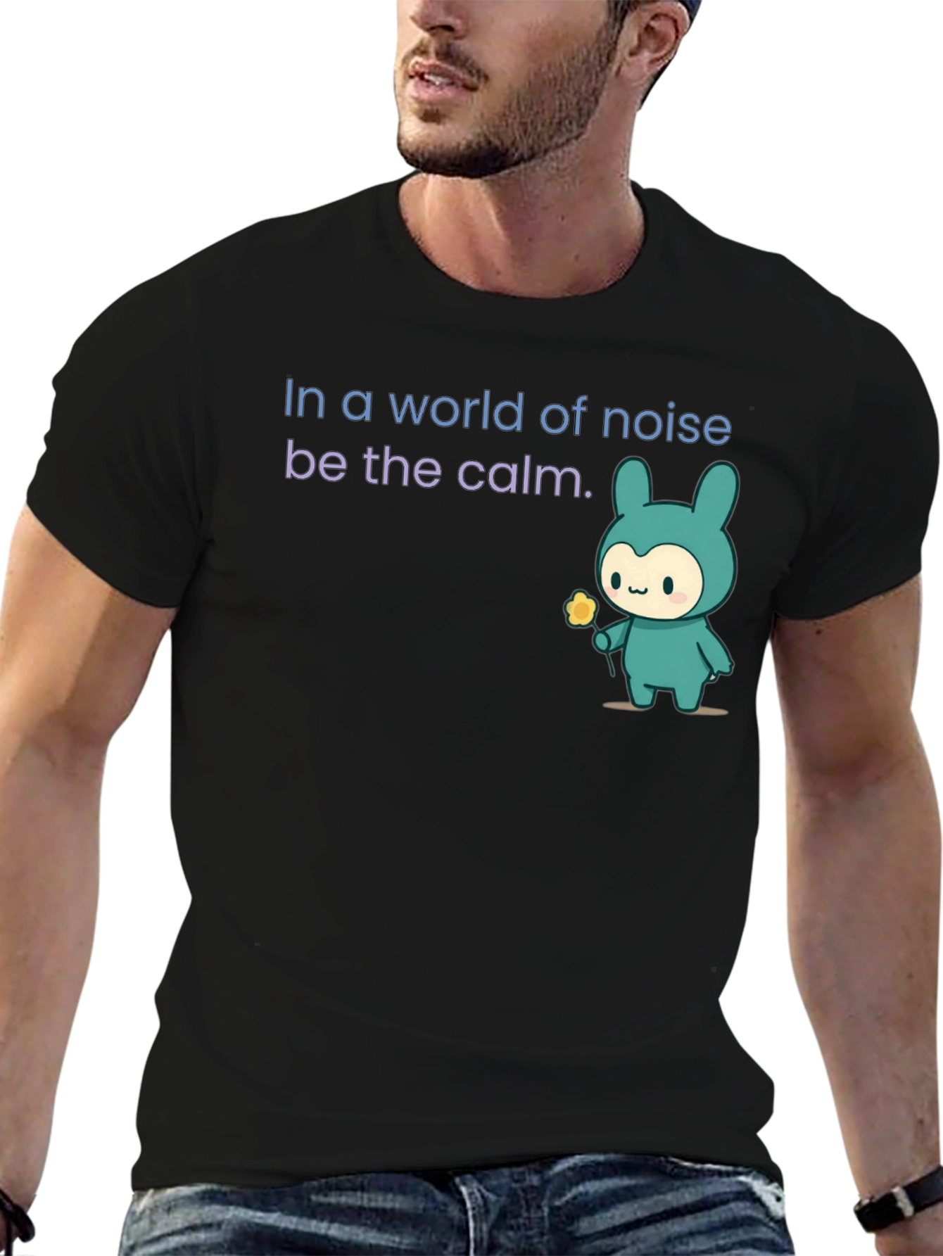 Calm Bunny Graphic Tee - Comfort Fit