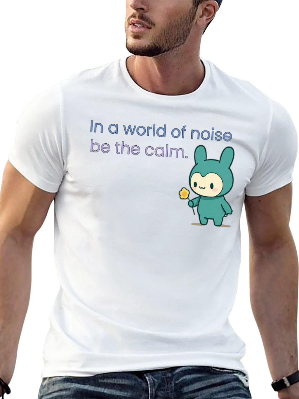 Calm Bunny Graphic Tee - Comfort Fit