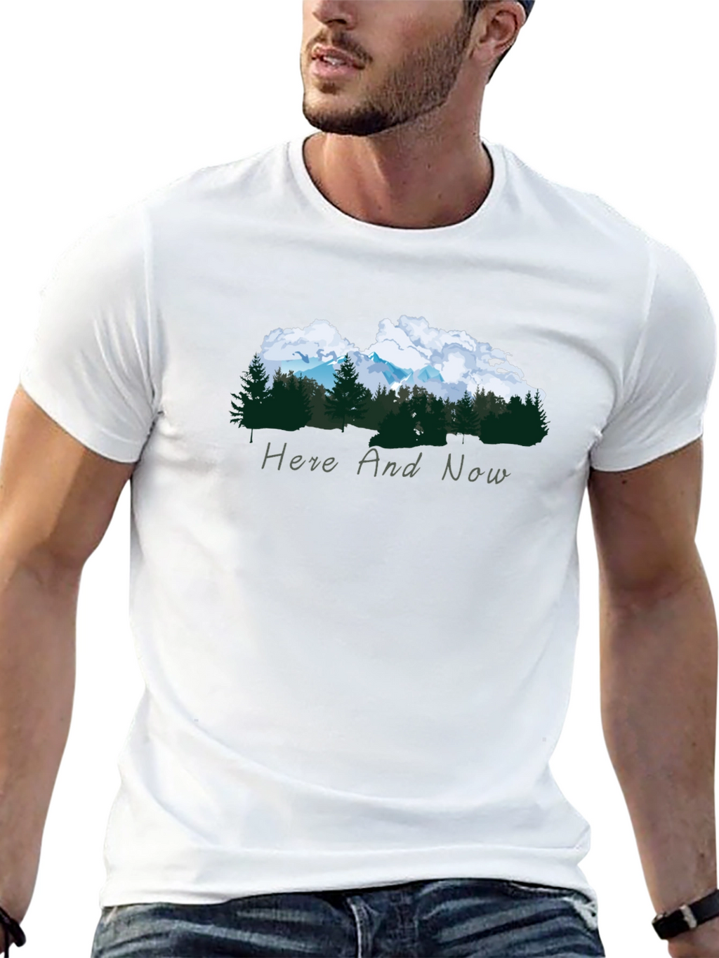 Nature Inspired Black Tee - Here and Now