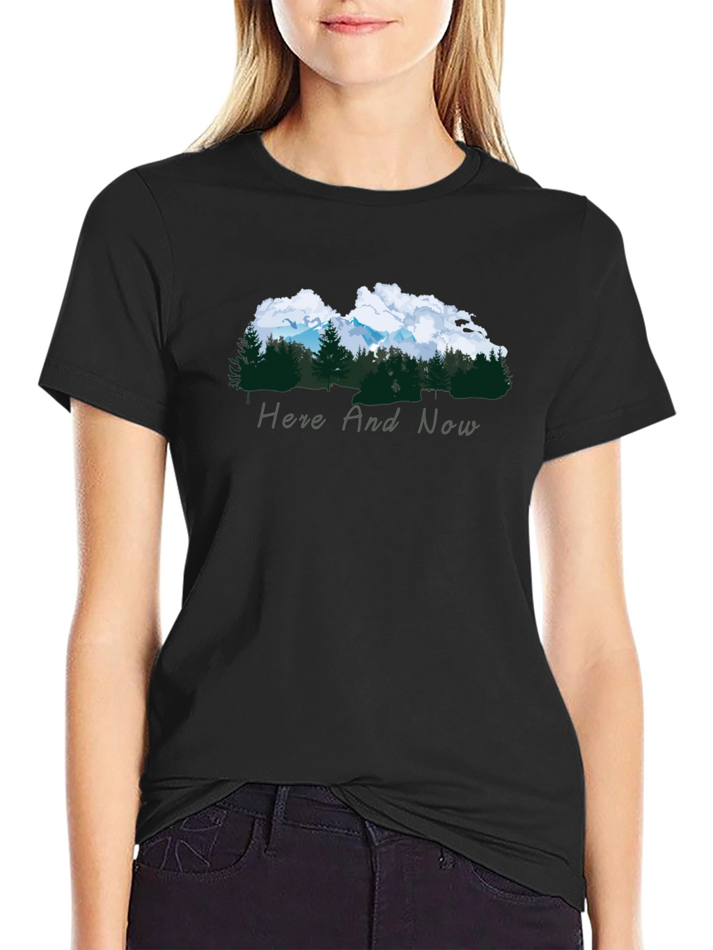 Nature Inspired Black Tee - Here and Now