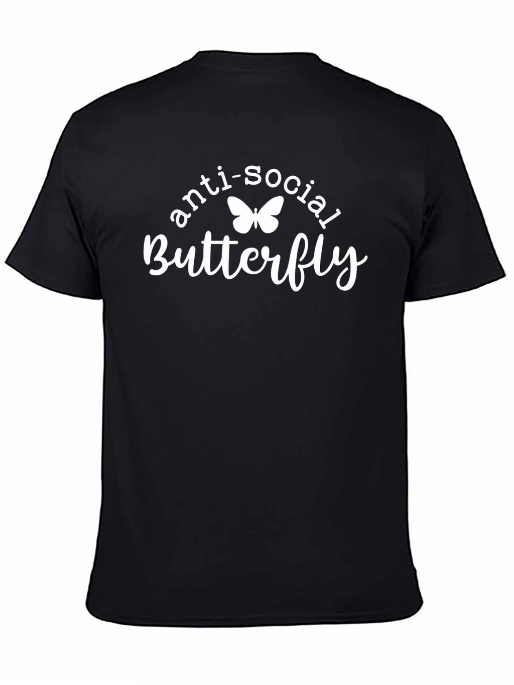 Anti-Social Butterfly Black Graphic T-Shirt