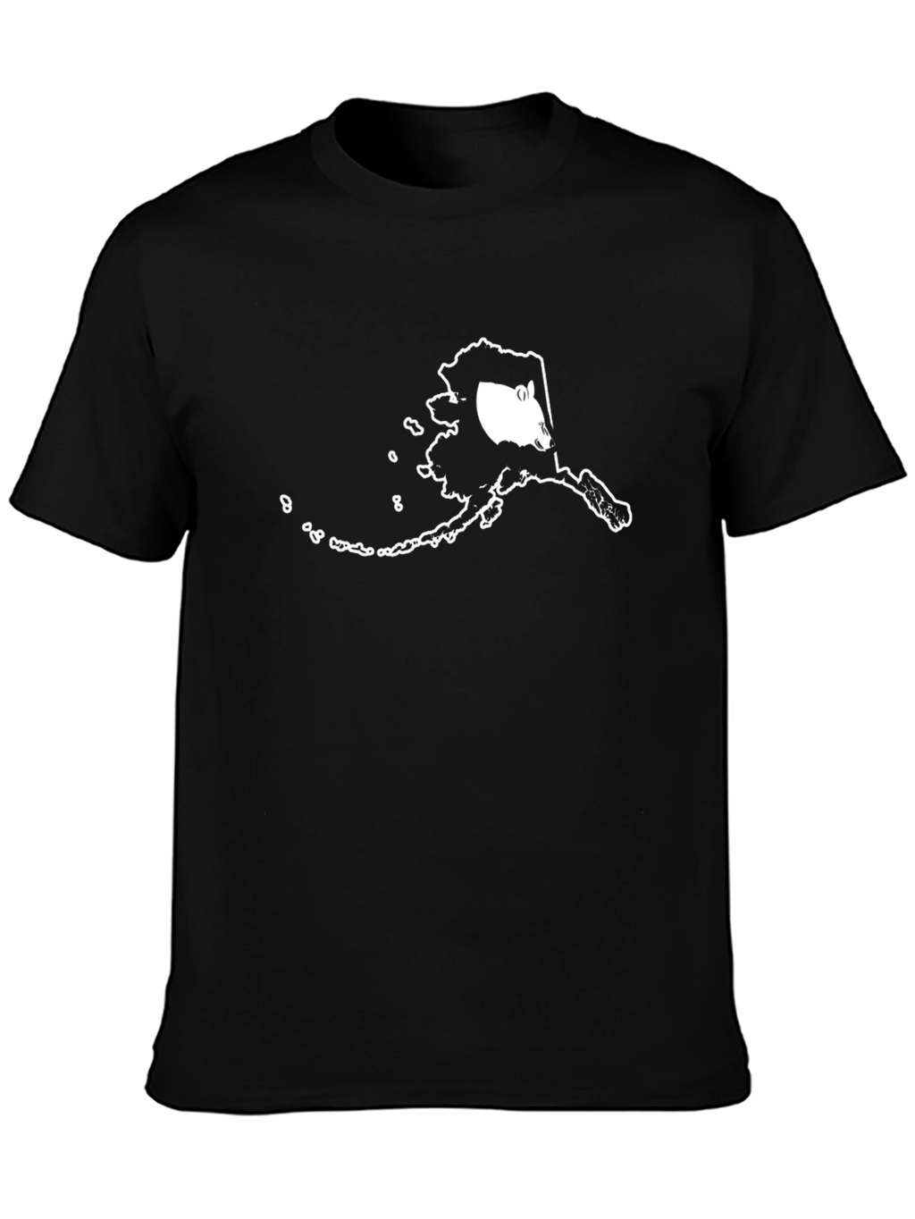 Alaska Bear Graphic Tee - Black Cotton
