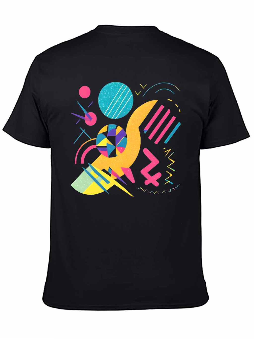 Retro 80s/90s Style Graphic Print Black T-Shirt