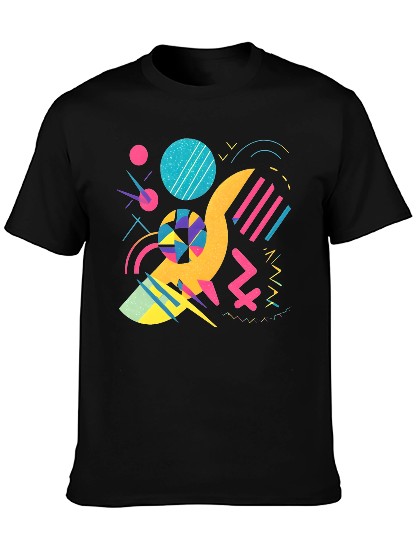 Retro 80s/90s Style Graphic Print Black T-Shirt