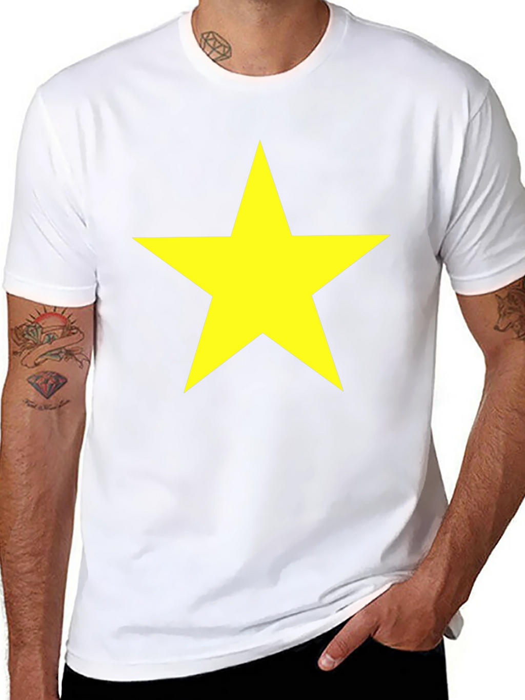 Bold Star Graphic Tee - Classic Crew Neck T-Shirt