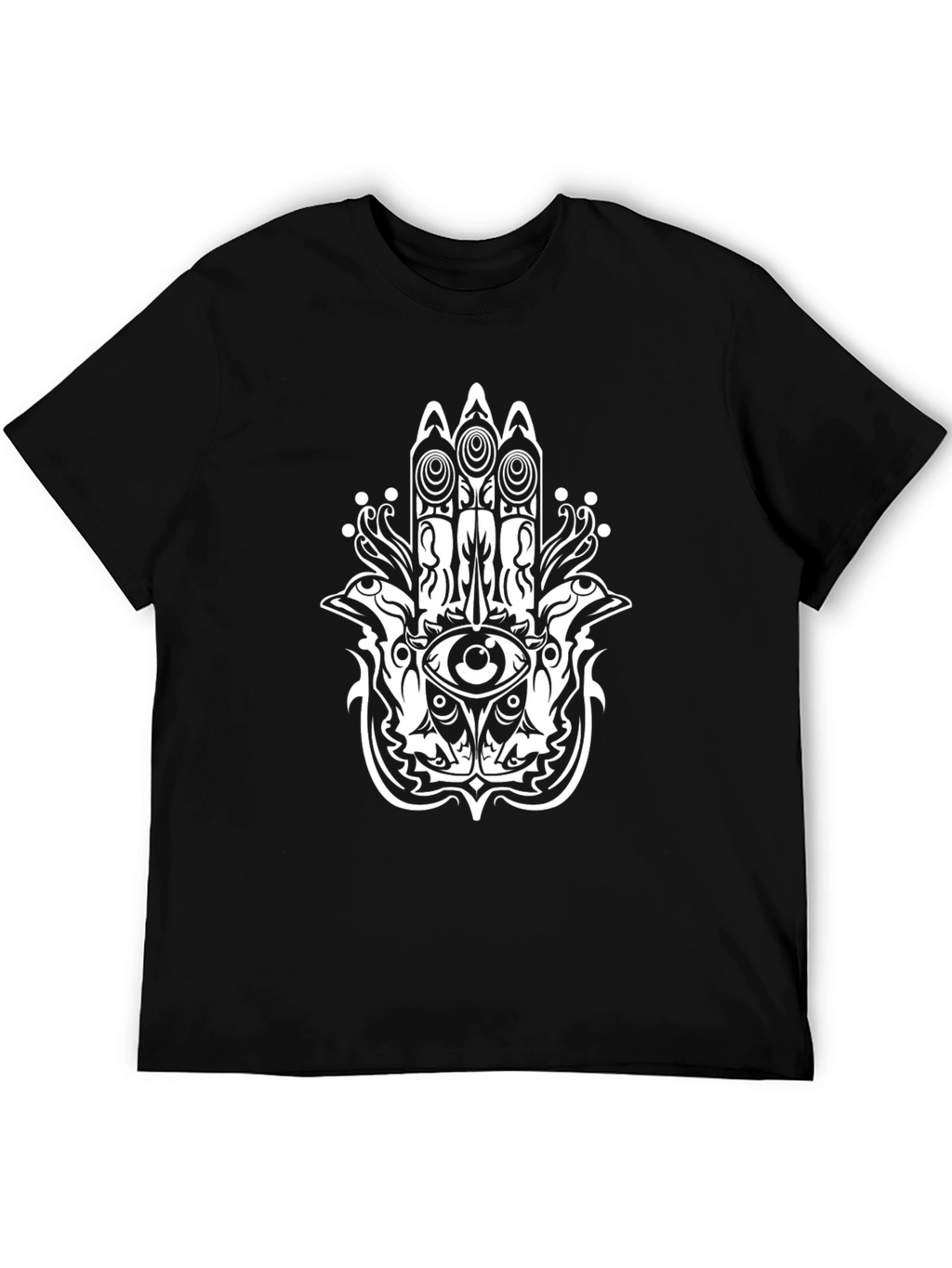 Mystic Hamsa Hand Graphic Black T-Shirt