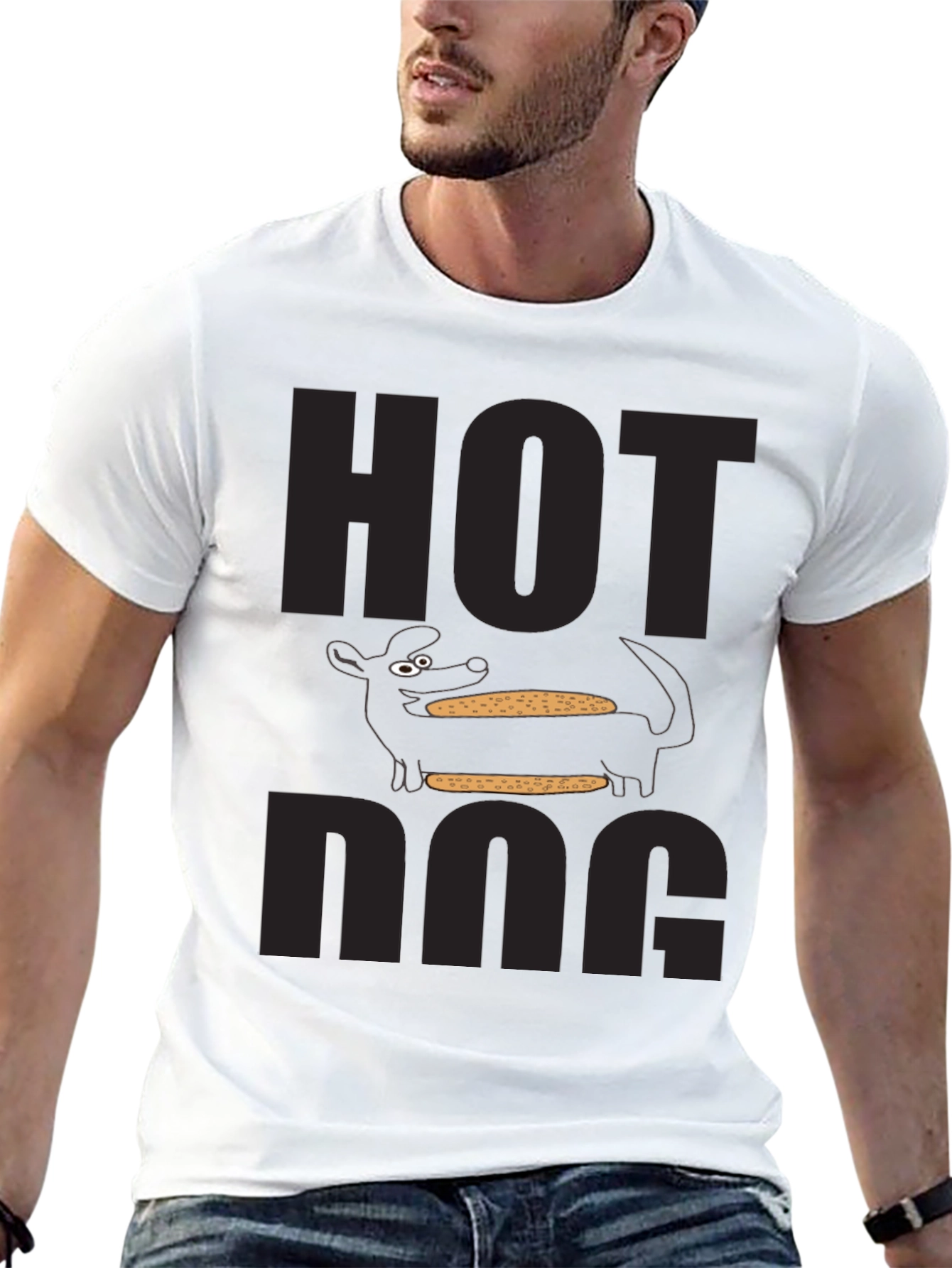 Hot Dog Graphic T-Shirt Novelty Food Tee