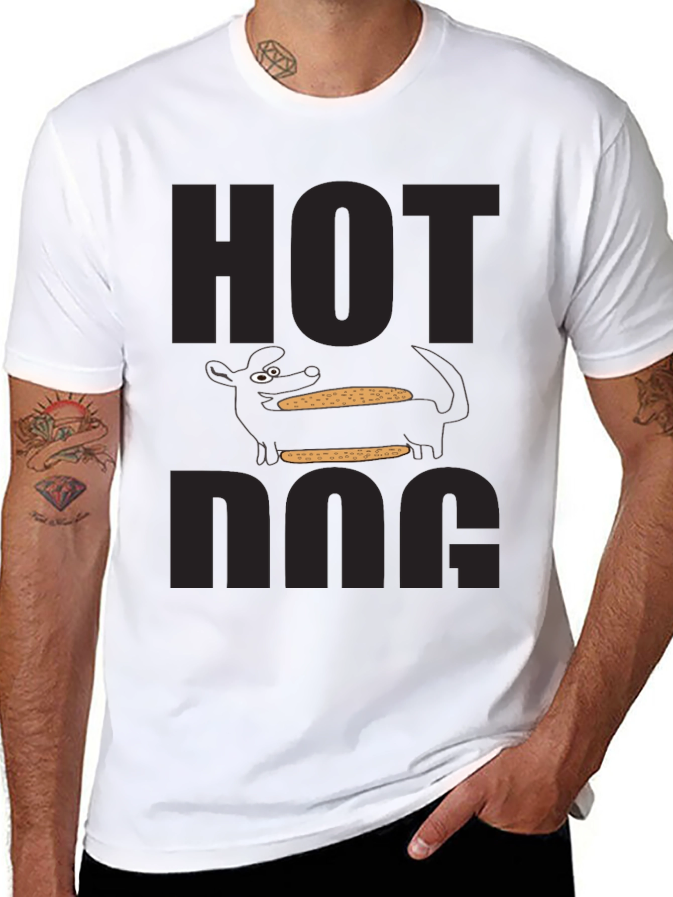 Hot Dog Graphic T-Shirt Novelty Food Tee