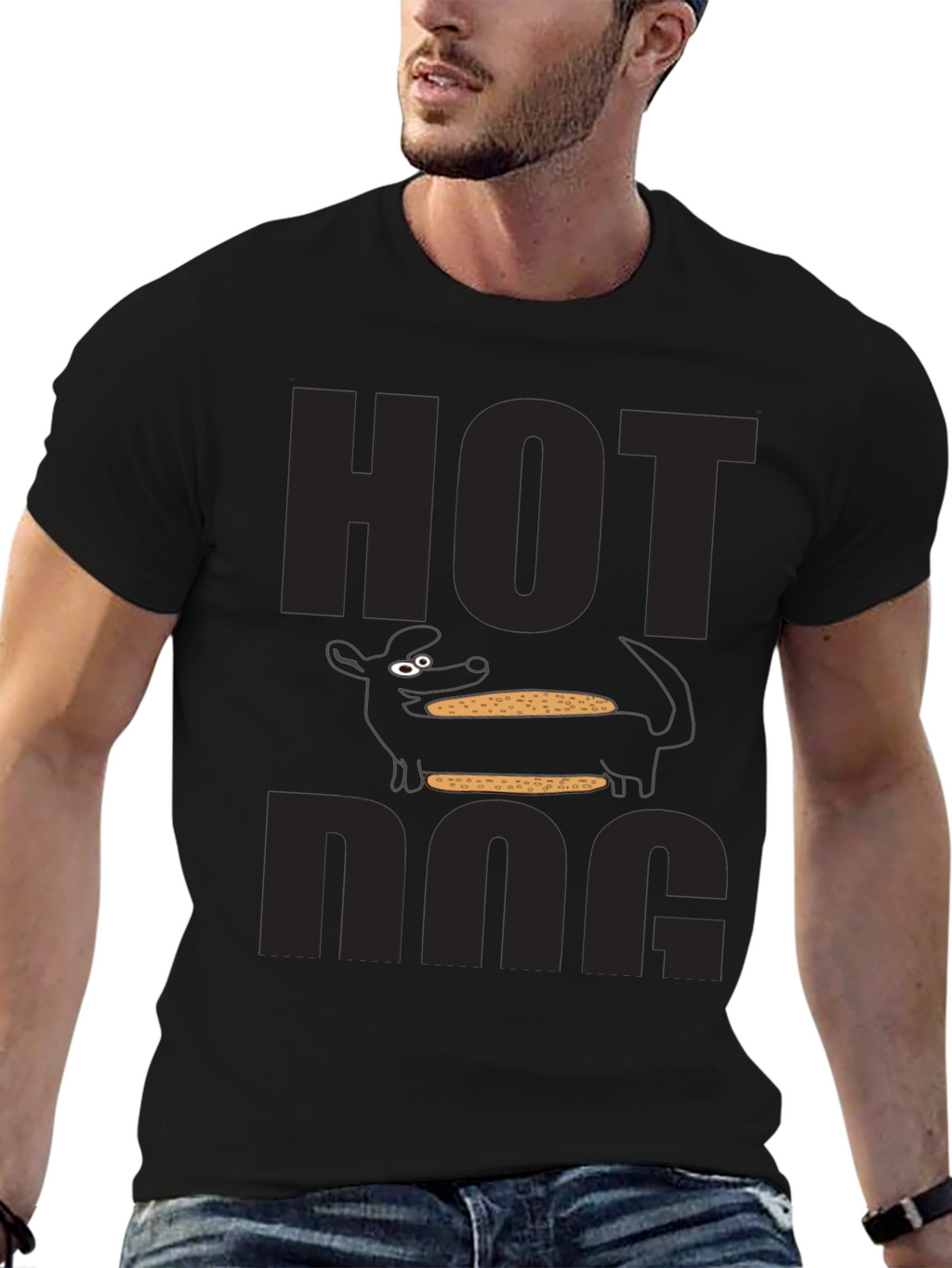Hot Dog Graphic T-Shirt Novelty Food Tee