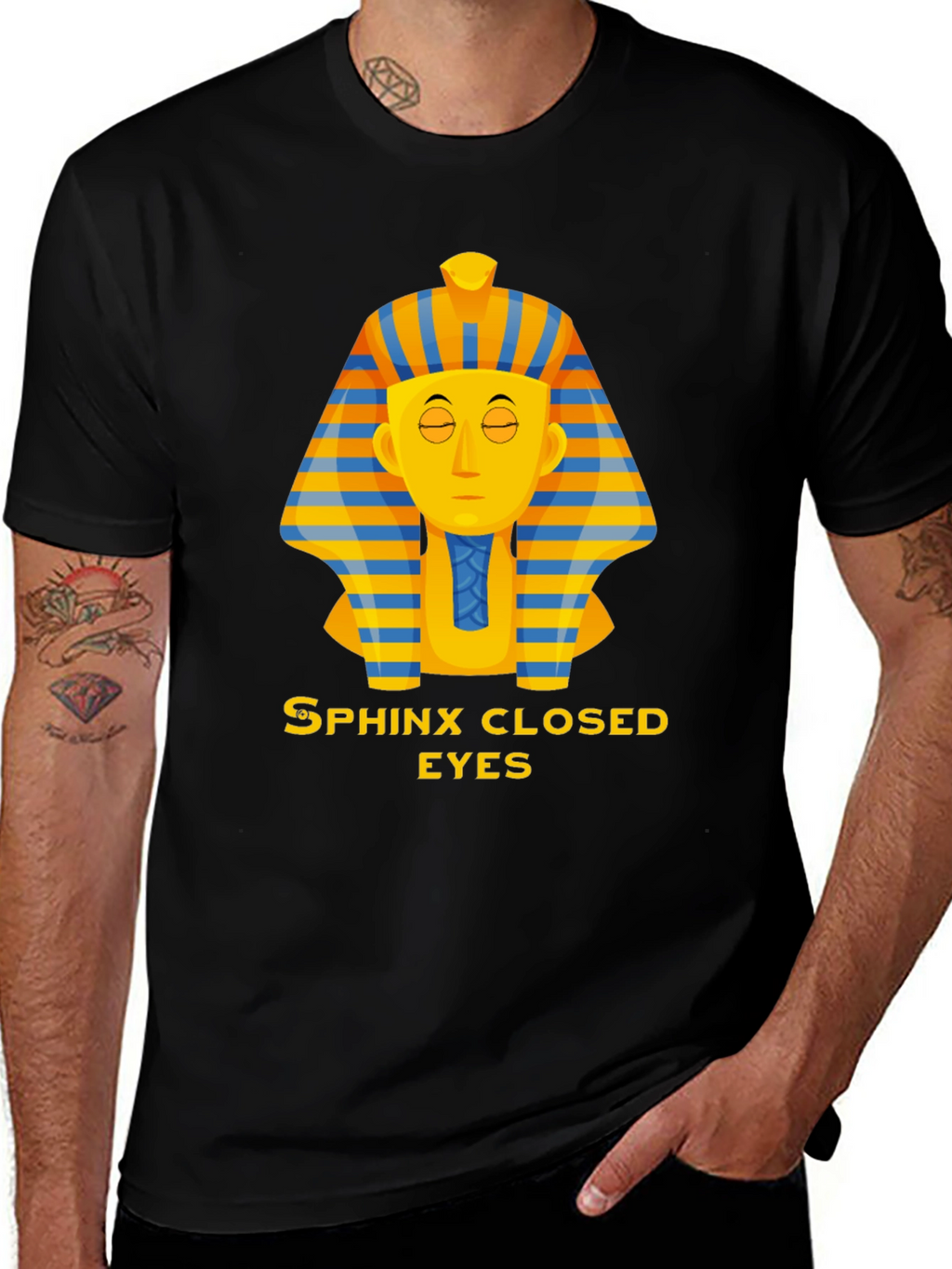 Sphinx Closed Eyes Graphic Tee - Unisex