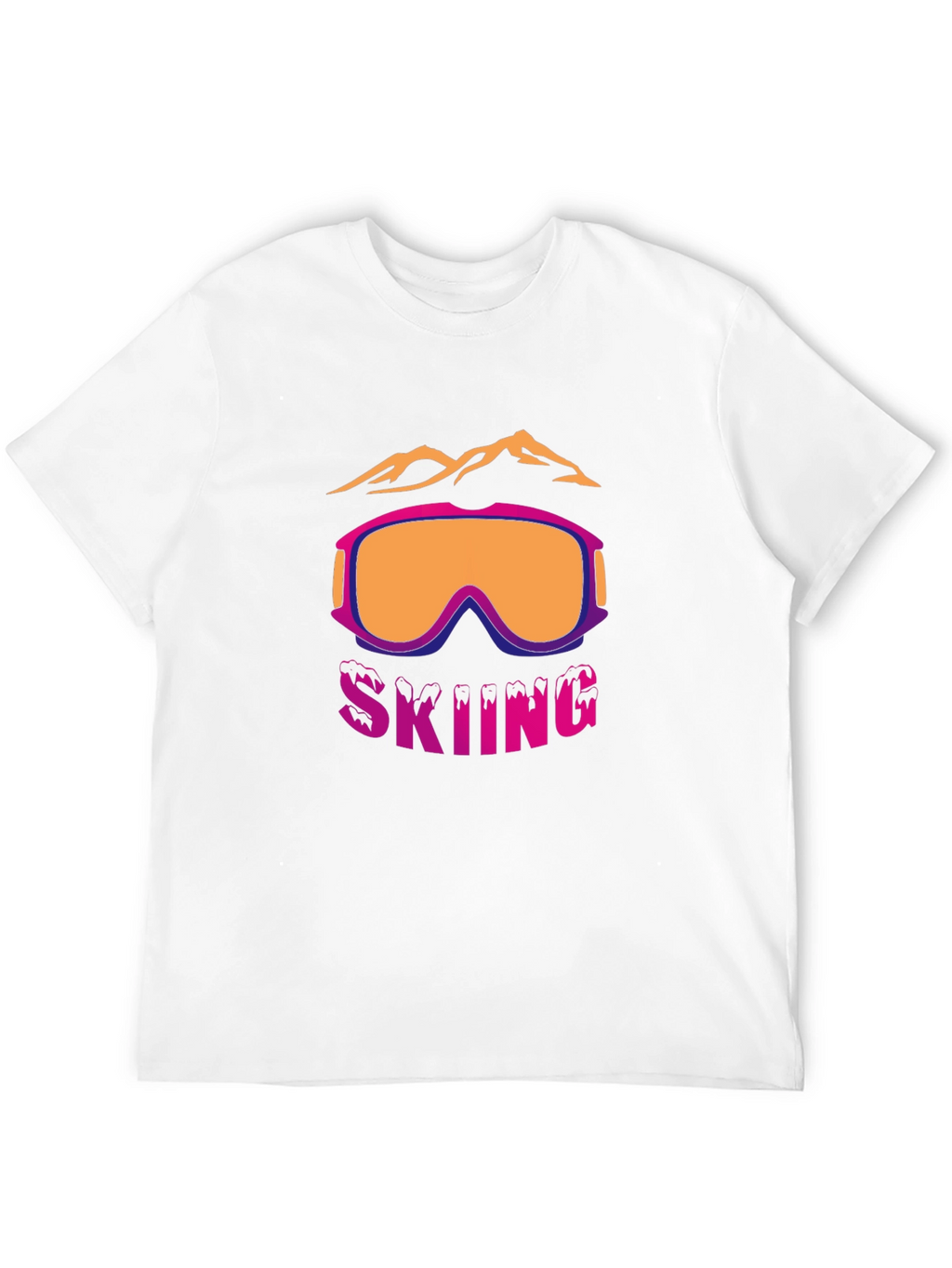 Skiing Graphic T-Shirt - Mountain & Goggles Design