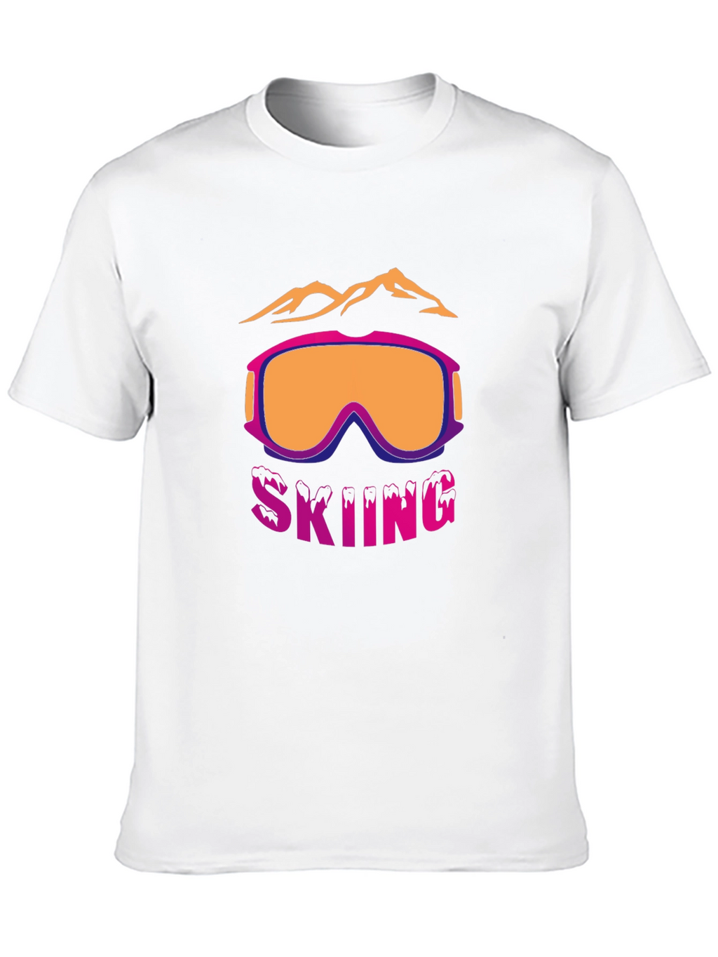 Skiing Graphic T-Shirt - Mountain & Goggles Design