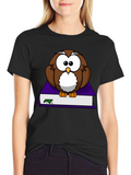 Owl on Book Graphic Tee - Black T-Shirt