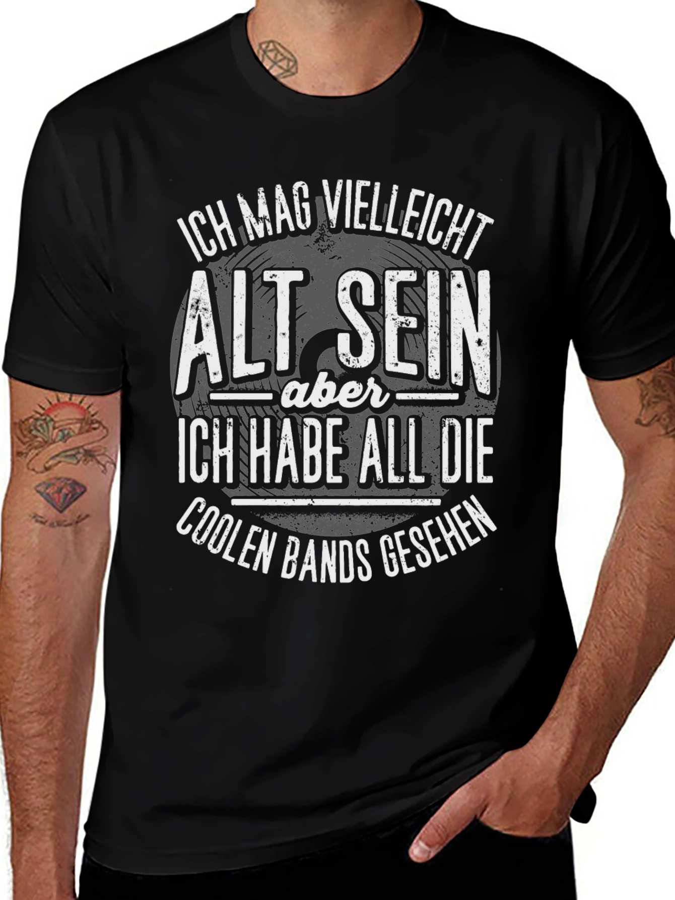 Cool Bands Seen Black Graphic Tee