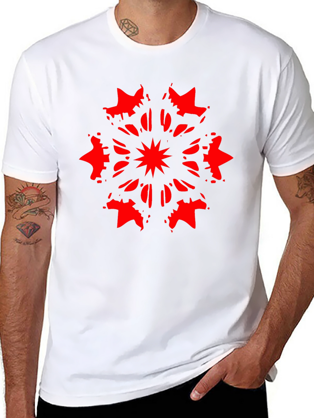 Abstract Starburst Graphic Black T-Shirt