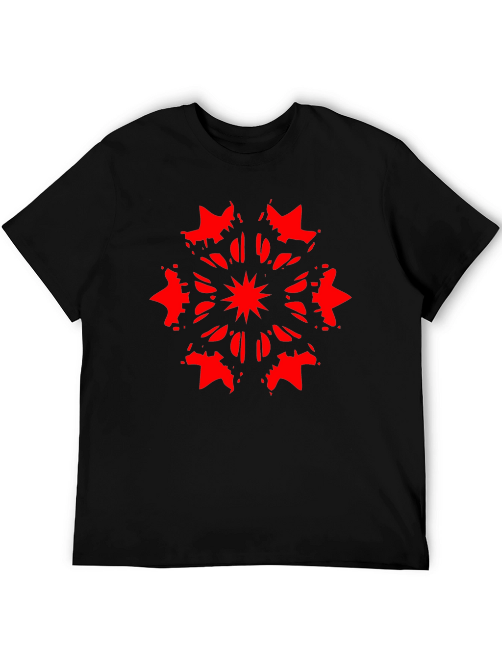 Abstract Starburst Graphic Black T-Shirt