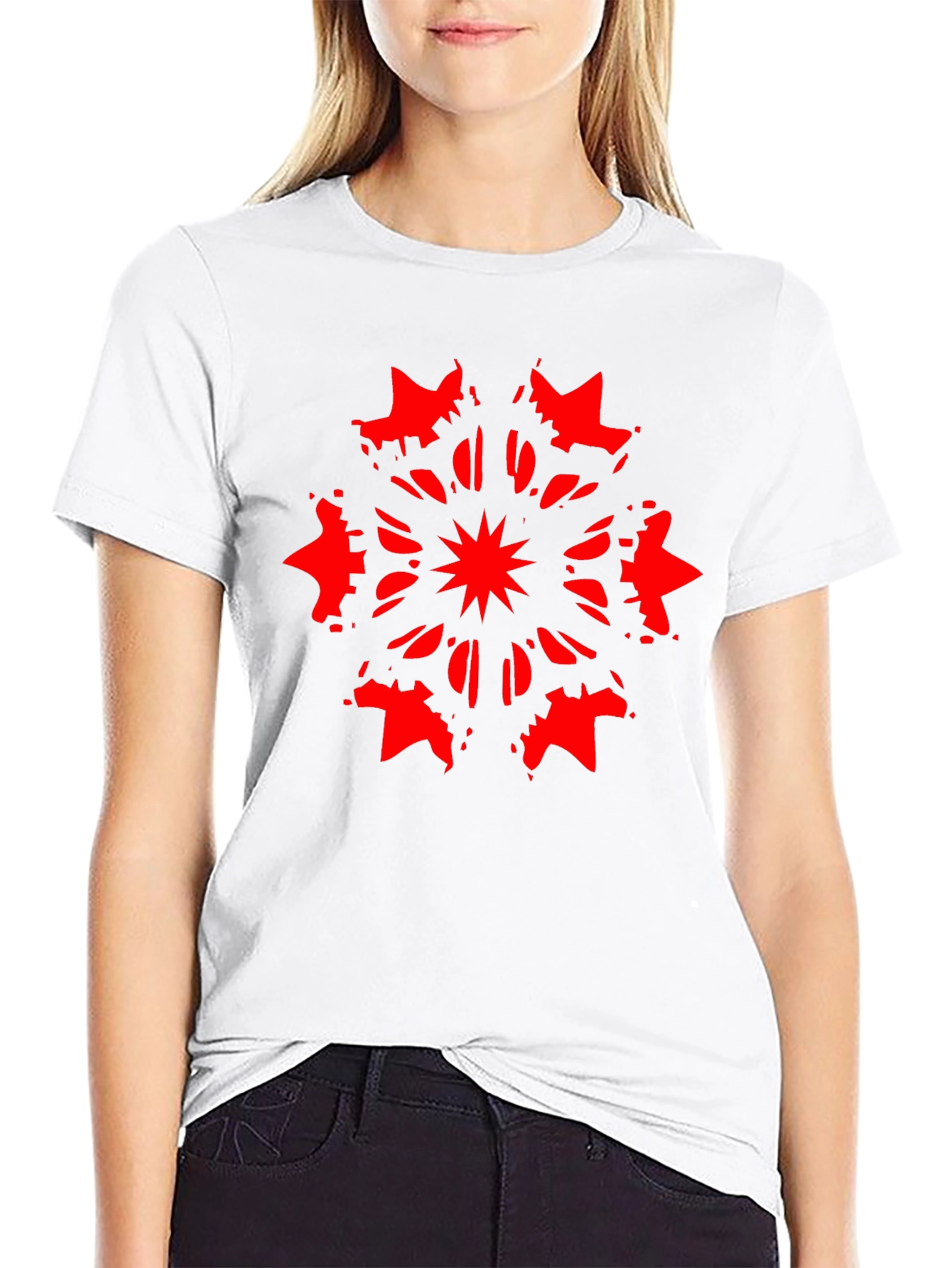 Abstract Starburst Graphic Black T-Shirt