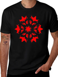 Abstract Starburst Graphic Black T-Shirt