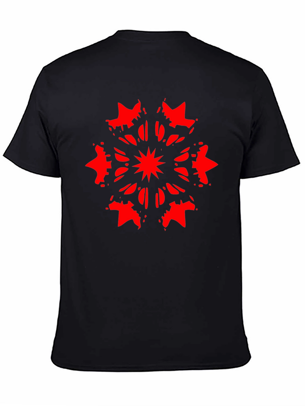 Abstract Starburst Graphic Black T-Shirt