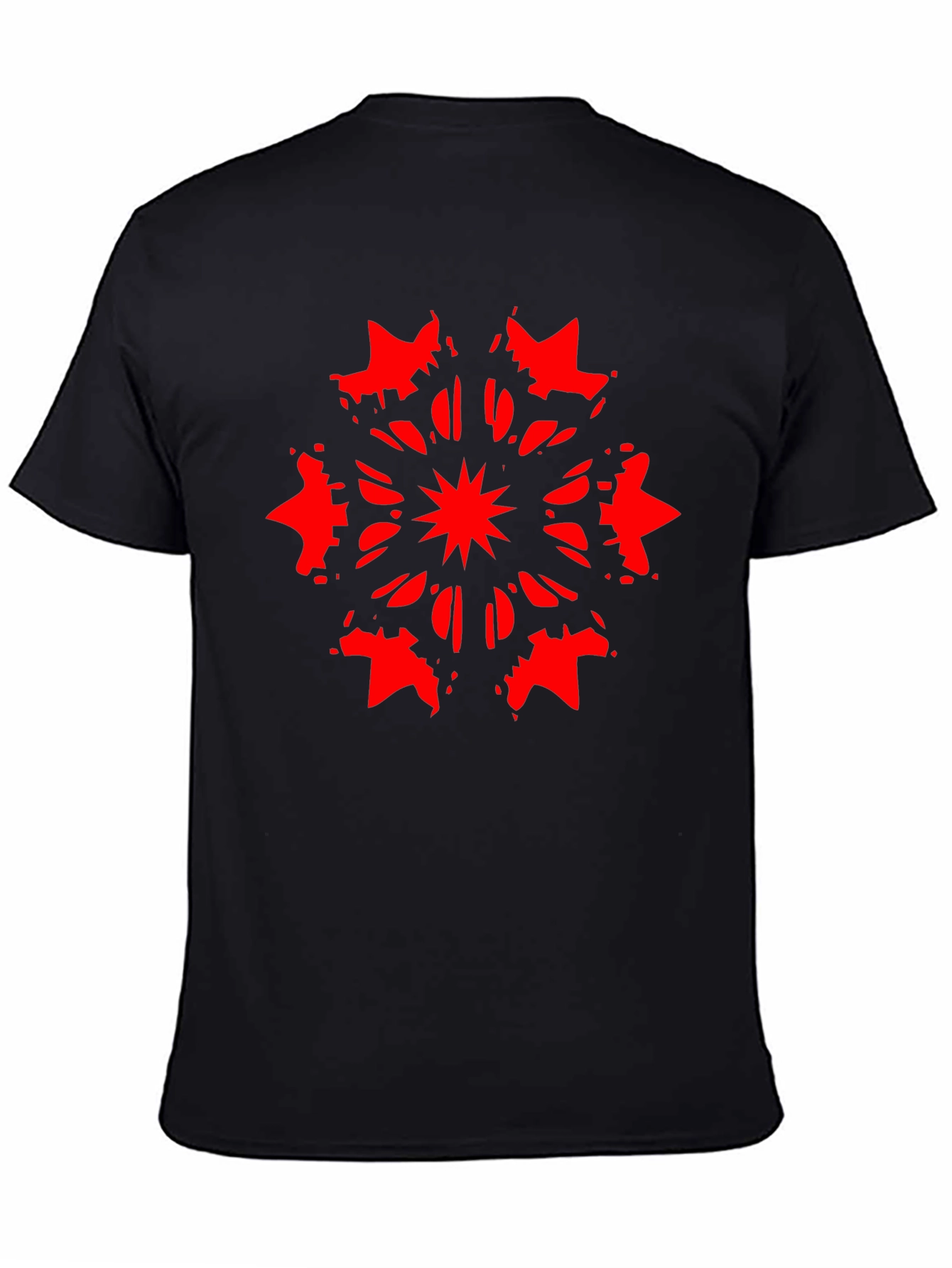 Abstract Starburst Graphic Black T-Shirt