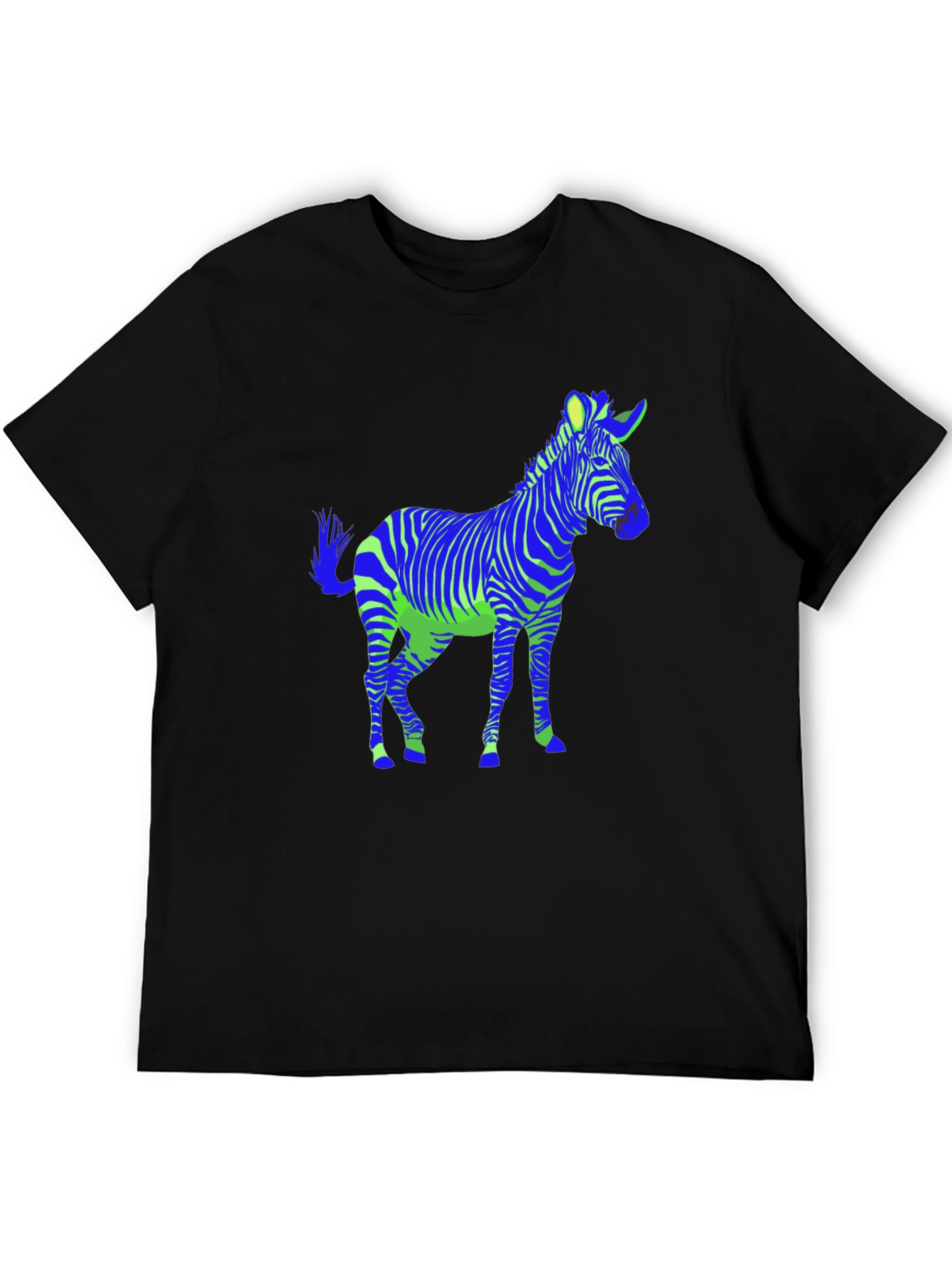 Zebra Print Graphic Tee - Mens Black T-Shirt