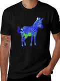 Zebra Print Graphic Tee - Mens Black T-Shirt