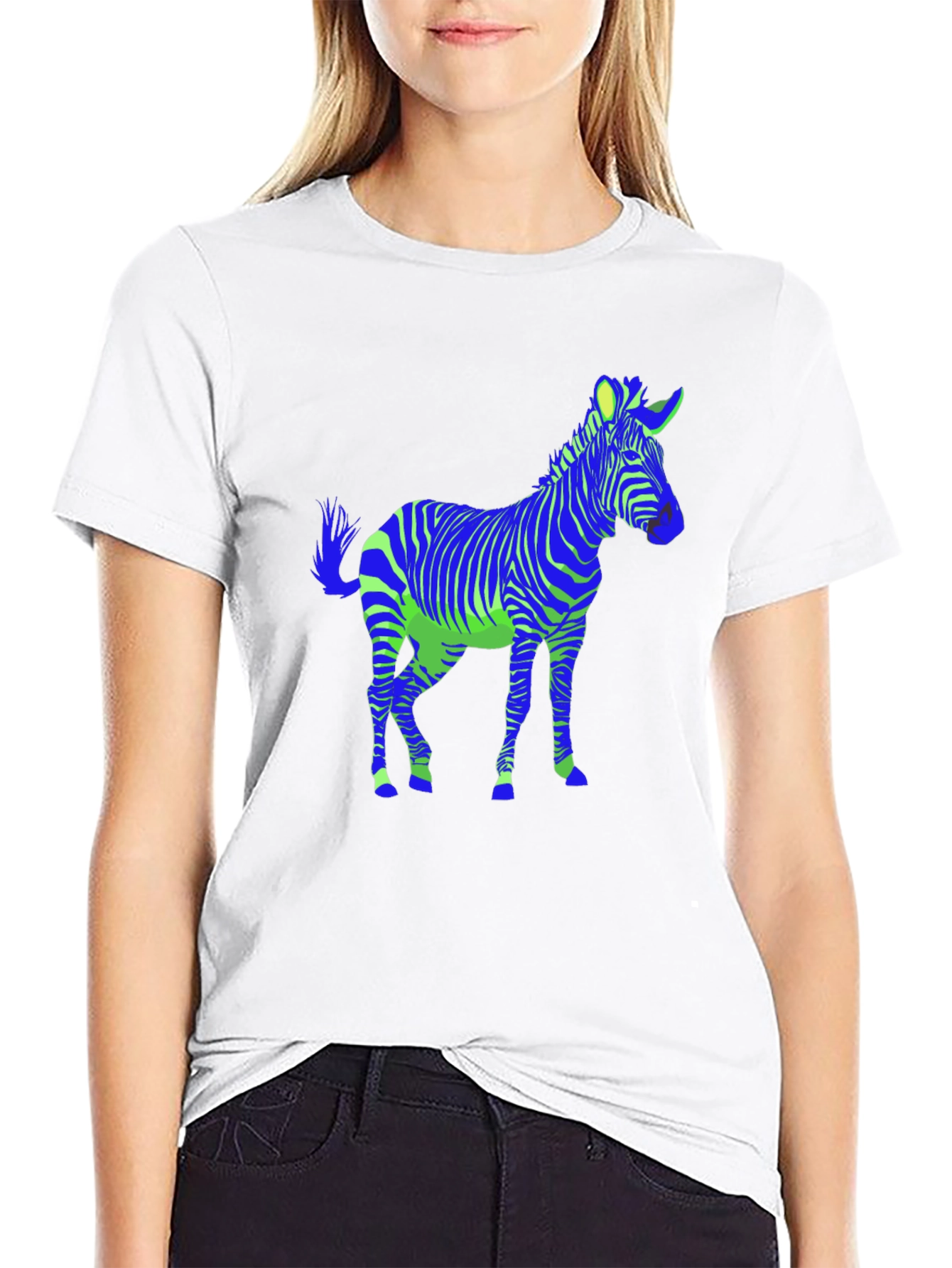Zebra Print Graphic Tee - Mens Black T-Shirt