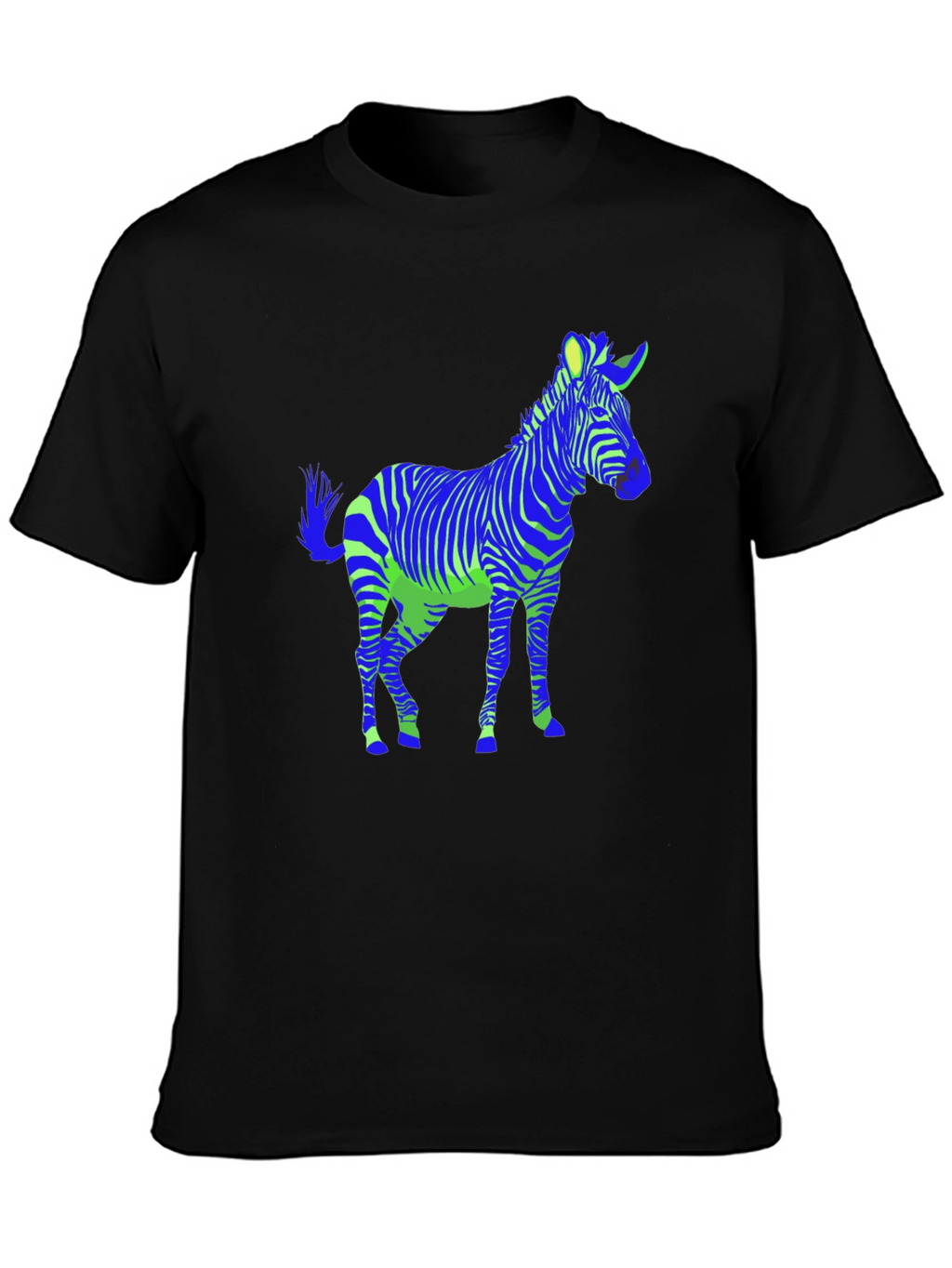 Zebra Print Graphic Tee - Mens Black T-Shirt