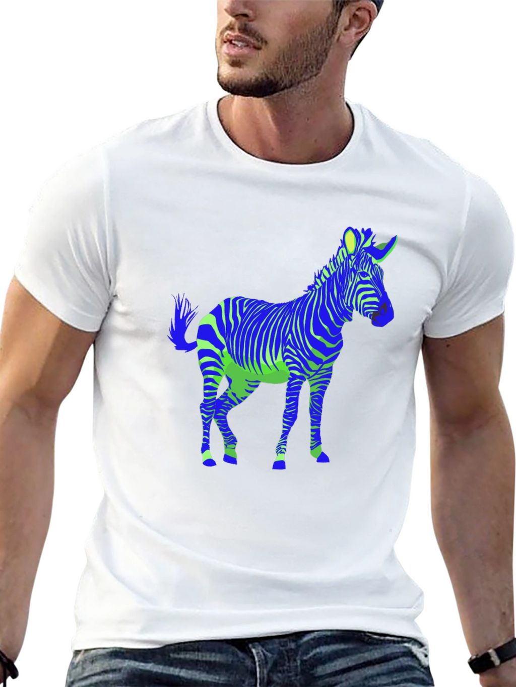 Zebra Print Graphic Tee - Mens Black T-Shirt